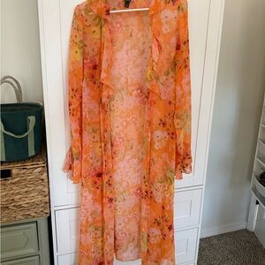 Wild Fable Orange Floral Kimono